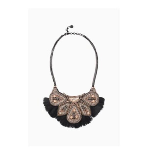 Stella & Dot Constantine Feather Necklace Black - Picture 8 of 12